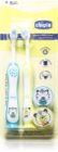 Chicco Toothbrush Set 3-6 y+ Zahnbürste mit Saugnapf für Kinder Tiger-Panda