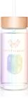 Crystallove Clear Quartz Straw Water Bottle skleněná láhev na vodu s brčkem