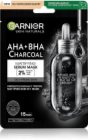 Garnier Textil Masks AHA+BHA Charcoal moisturising face sheet mask with activated charcoal