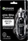 Garnier Textil Masks AHA+BHA Charcoal υφασμάτινη μάσκα ενυδάτωσης με ενεργό άνθρακα
