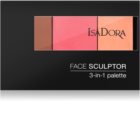 IsaDora Face Sculptor 3-in-1 Palette rozjasňujúca a bronzujúca paletka