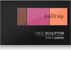 IsaDora Face Sculptor 3-in-1 Palette élénkítő és bronzosító paletta