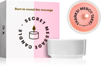 54 Celsius Secret Message Candle Thanks! Merci! Takk! Decorative Candle