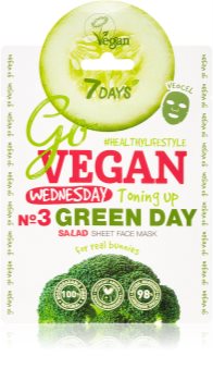 7DAYS GoVEGAN Wednesday GREEN DAY mascarilla nutriente en forma de hoja