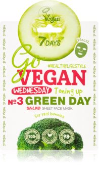 7DAYS GoVEGAN Wednesday GREEN DAY maschera viso nutriente in tessuto