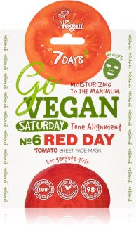 7DAYS GoVEGAN Saturday RED DAY mascarilla nutriente en forma de hoja