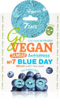 7DAYS GoVEGAN Sunday BLUE DAY φύλλο μάσκας με καθαριστική και αναζωογονητική επίδραση