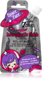 7DAYS SPACE FACE Intergalactic Chick mascarilla negra peel-off