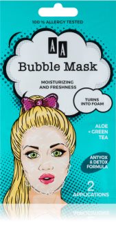 AA Cosmetics AA Bubble Mask osvježavajuća maska