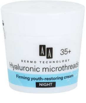 AA Cosmetics Dermo Technology Hyaluronic Microthreads подмладяващ и изглаждащ нощен крем 35+