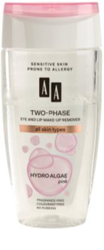 AA Cosmetics Hydro Algae Pink desmaquilhante bifásico para contornos dos olhos e lábios