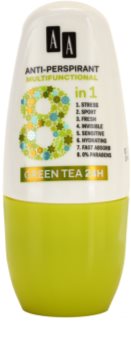 AA Cosmetics Multifunctional Green Tea 24H antiperspirant roll-on 8 v 1