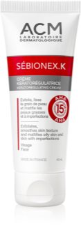 ACM Sébionex K crème matifiante protectrice pour peaux grasses à imperfections avec AHA Acids