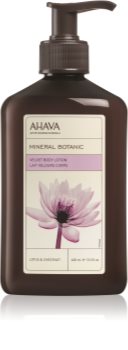 Ahava Mineral Botanic Lotus & Chestnut sametové tělové mléko