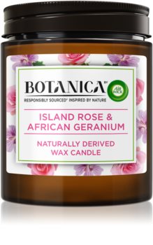 Air Wick Botanica Island Rose & African Geranium lumânare parfumată  cu aromă de trandafiri