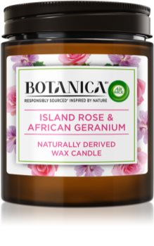 Air Wick Botanica Island Rose & African Geranium vela perfumada  con olor a rosa