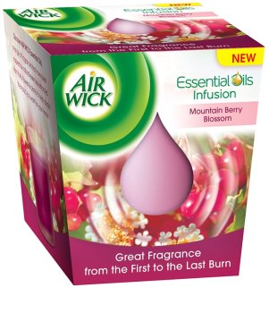 Air Wick Essential Oil Mountain Berry Blossom vonná svíčka 105 g