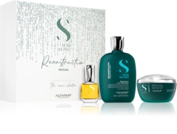 Alfaparf Milano Semi di Lino Reconstruction for Damaged Hair Gift Set (For Damaged, Chemically Treated Hair)