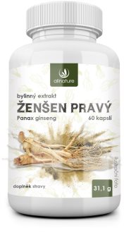 Allnature Ženšen bylinný extrakt potravinový doplněk pro posílení imunity a podporu paměti