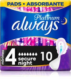 Always Platinum Secure Night Size 4 serviettes hygiéniques