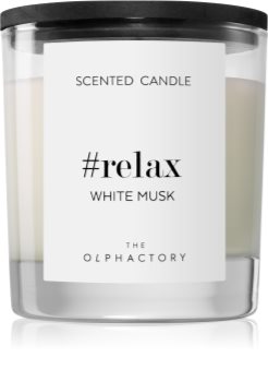 Ambientair Olphactory Black Design White Musk scented candle (Relax)