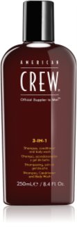 American Crew Hair & Body 3-IN-1 shampoo, balsamo e gel doccia 3 in 1 per uomo