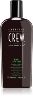 American Crew Hair & Body 3-IN-1 Tea Tree sampo, kondicionáló és tusfürdő 3 in 1 uraknak