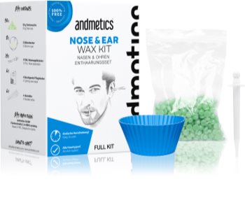 andmetics Wax Kit Nose & Ear cera para depilação para homens