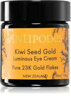 Antipodes Kiwi Seed Gold crema iluminadora para contorno de ojos con oro