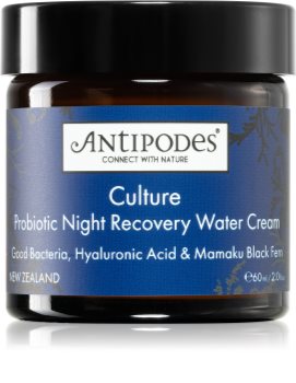 Antipodes Culture Probiotic Night Recovery Water Cream crema de noche revitalizante intensa con probióticos