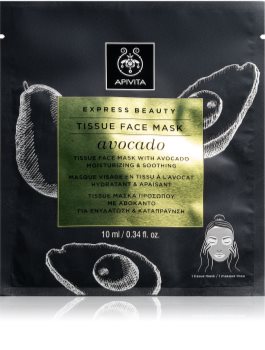 Apivita Express Beauty Avocado maschera in tessuto idratante e lenitiva