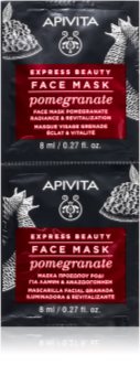 Apivita Express Beauty Pomegranate revitalizační a rozjasňující pleťová maska