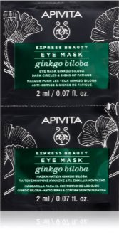 Apivita Express Beauty Ginkgo Biloba μάσκα για τα μάτια για την αντιμετώπιση του πρηξίματος και των μαύρων κύκλων