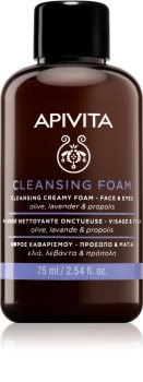 Apivita Cleansing Olive & Lavender mousse de limpeza para rosto e olhos