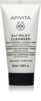 Apivita Cleansing Chamomile & Honey почистващо мляко 3 в 1 за лице и очи