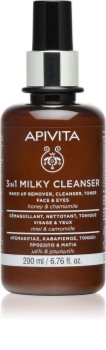 Apivita Cleansing Chamomile & Honey очищающее молочко 3 в 1 для лица и кожи вокруг глаз