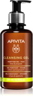 Apivita Cleansing Propolis & Lime gel de limpeza para pele oleosa e mista