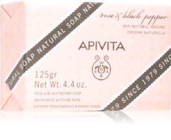Apivita Natural Soap Rose & Black Pepper savon nettoyant solide