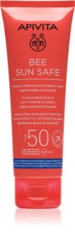 Apivita Bee Sun Safe loción bronceadora para rostro y cuerpo SPF 50