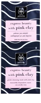 Apivita Express Beauty Pink Clay máscara facial de limpeza suave