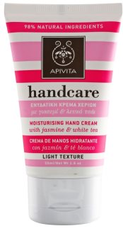 Apivita Hand Care Jasmine & White Tea crema hidratante ligera para manos