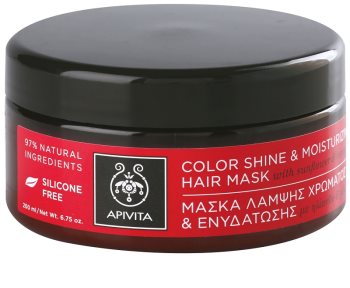 Apivita Holistic Hair Care Sunflower & Honey Máscara hidratante e iluminadora para cabelo pintado