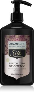 Arganicare Silk Protein revitaliserende shampoo om futloos haar te doen stralen