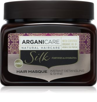 Arganicare Silk Protein Fortifying Mask drėkinamoji plaukų kaukė su baltymais