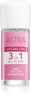 Astra Make-up S.O.S Nail Care 3 in 1 lakier bazowy i nawierzchniowy do paznokci