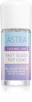 Astra Make-up S.O.S Nail Care Fast Gloss Top Coat esmalte de uñas capa acabado para una protección perfecta y brillo intenso
