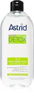 Astrid CITYLIFE Detox agua micelar 3 en 1 para pieles normales y grasas