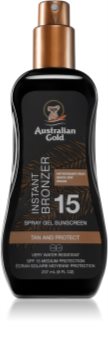 Australian Gold Spray Gel Sunscreen With Instant Bronzer bronzosító gél SPF 15