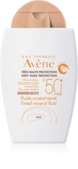 Avène Sun Minéral zaščitni toniran fluid brez kemičnih filtrov SPF 50+