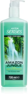 Avon Senses Amazon Jungle Douchegel voor Lichaam en Haar  voor Mannen